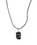 Black Tourmaline Tumbled Stone Healing Crystal Necklace Pendant for Women Men Removal of Negative Energies
