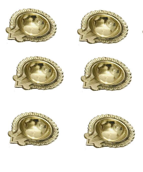 Dhibla Brass Diya Diwali Diya-Oil lamp Pooja Diya Puja Navaratri Diya Set of 10
