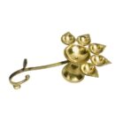 Panch Diya Brass Jyot Diya Aarti Deepam Navaratri Diya Pooja Dia Size- 8 inch with Handle