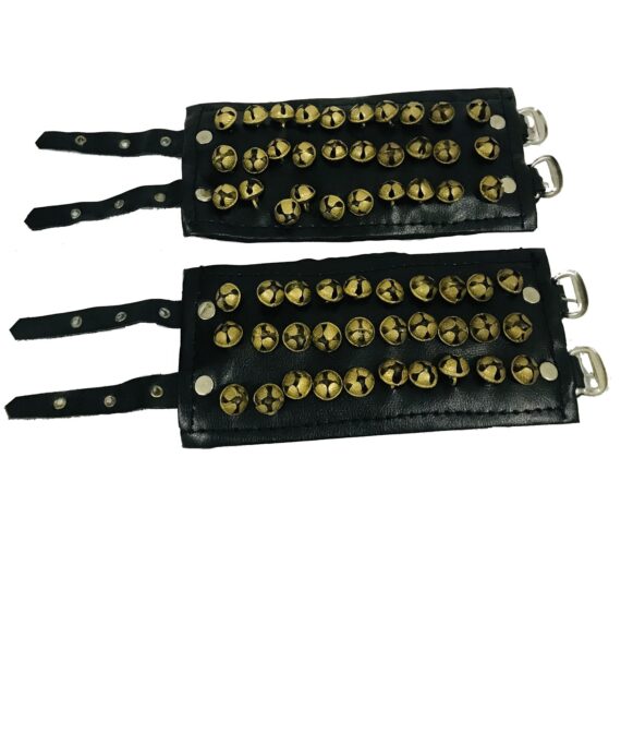 Ghungroo dancing ghunghroo bells ankle bells Black Leather soft pad Three line ghungroo (30+30)