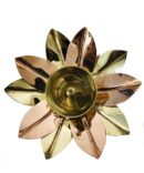 Golden Akhand Diya Lotus Brass Jyot Diya Aarti Deepam Navaratri Diya Pooja Size- 5 inch