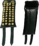 Dancing Ghungroo Kathak bells anklet Black leather pad pair Four Line Ghungroo classical Indian dancers (40+40 )