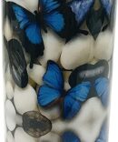 Copper Water Bottle Capacity1 litre Ayurvedic Leak Proof Copper Vessel for Drinking Embossed Water Bottle Diwali Gift Blue butterfly