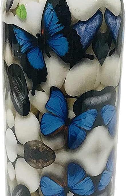 Copper Water Bottle Capacity1 litre Ayurvedic Leak Proof Copper Vessel for Drinking Embossed Water Bottle Diwali Gift Blue butterfly