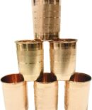 Copper Glass SS Touch Moscow Mules Water Drinking Glasses Water For Health benefits Ayurveda (300 ml) set of 6