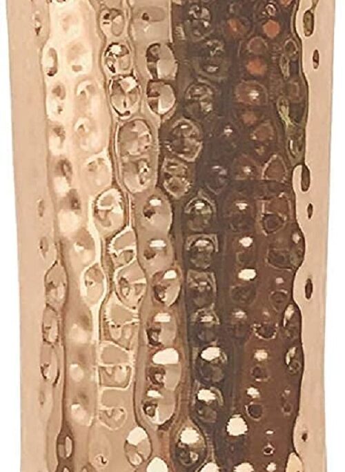 Hammered Copper Water Bottle Capacity1 liter Ayurvedic Leak Proof Copper Vessel for Drinking Embossed Water Bottle Diwali Gift