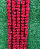 Artificial Marigold Flower Garland For Home Decor Wedding Decor 5 String Garland For Diwali Decoration Orange Red