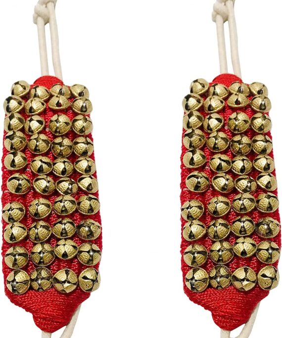 Ghungroo dancing ghunghroo bells ankle bells Red soft pad Four line ghungroo (40 + 40 )