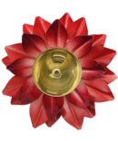 Red Akhand Diya Lotus Brass Jyot Diya Aarti Deepam Navaratri Diya Pooja Size- 5 inch