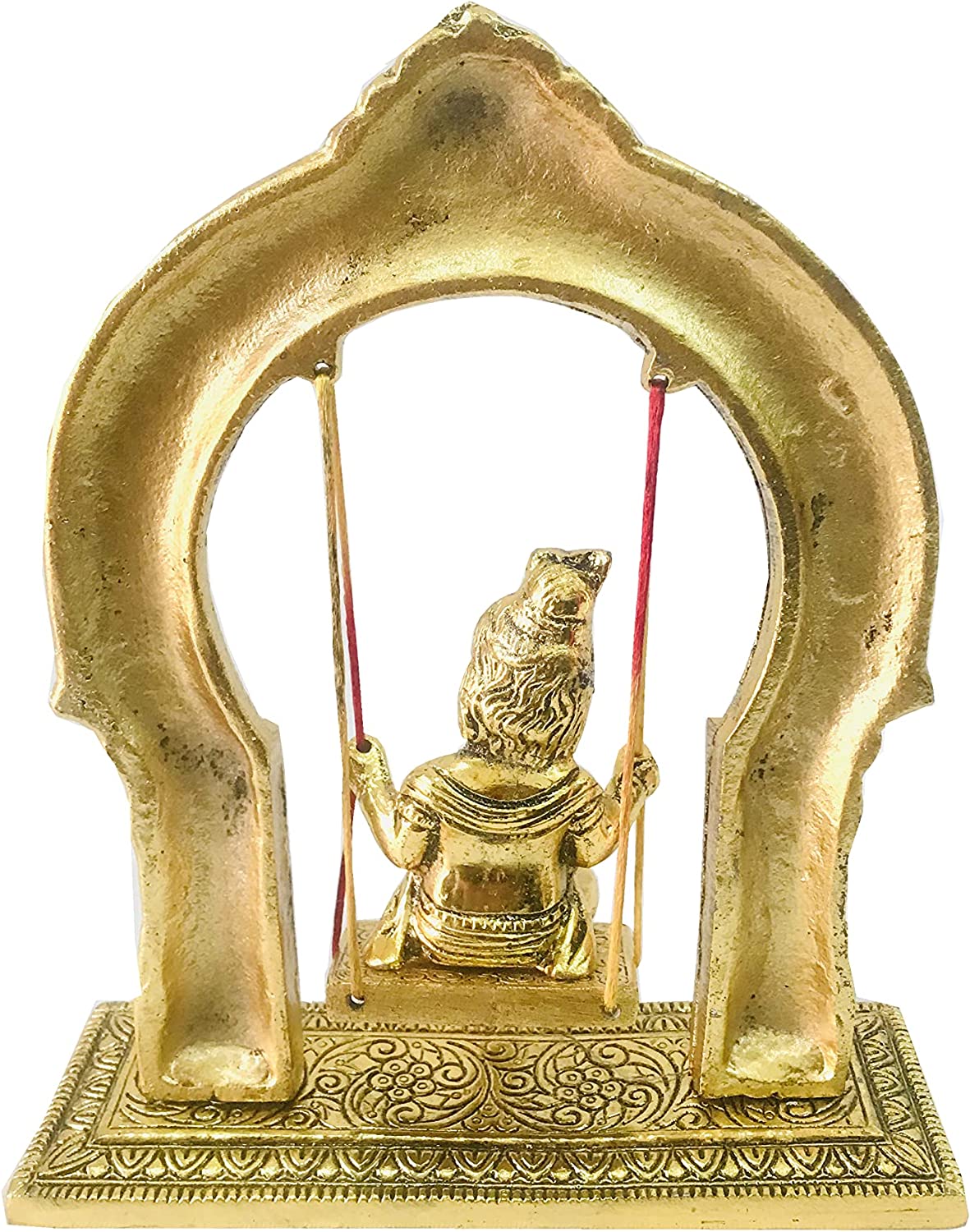 Krishna statue Ladoo Gopal Swing Krishna Sitting jhula Laddu Gopal Jhula Jhoola Janmashtami jhula Murti Sculpture Puja Wediing Gift Item Height -9 inch