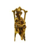 Ganesha Statue sitting in chair Metal Ganesh Idol Antique Sculpture Murti Idol ganpati Ji Diwali Puja , Murti for Pooja , Home Décor Gift Deepawali Puja Statue Size- Height- 5.5 inch